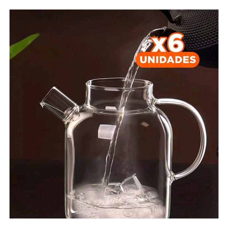 RYBIU IMPORT - Pack6 Recipiente de Vidrio para Jugos 15L Y+Regalo Stickers