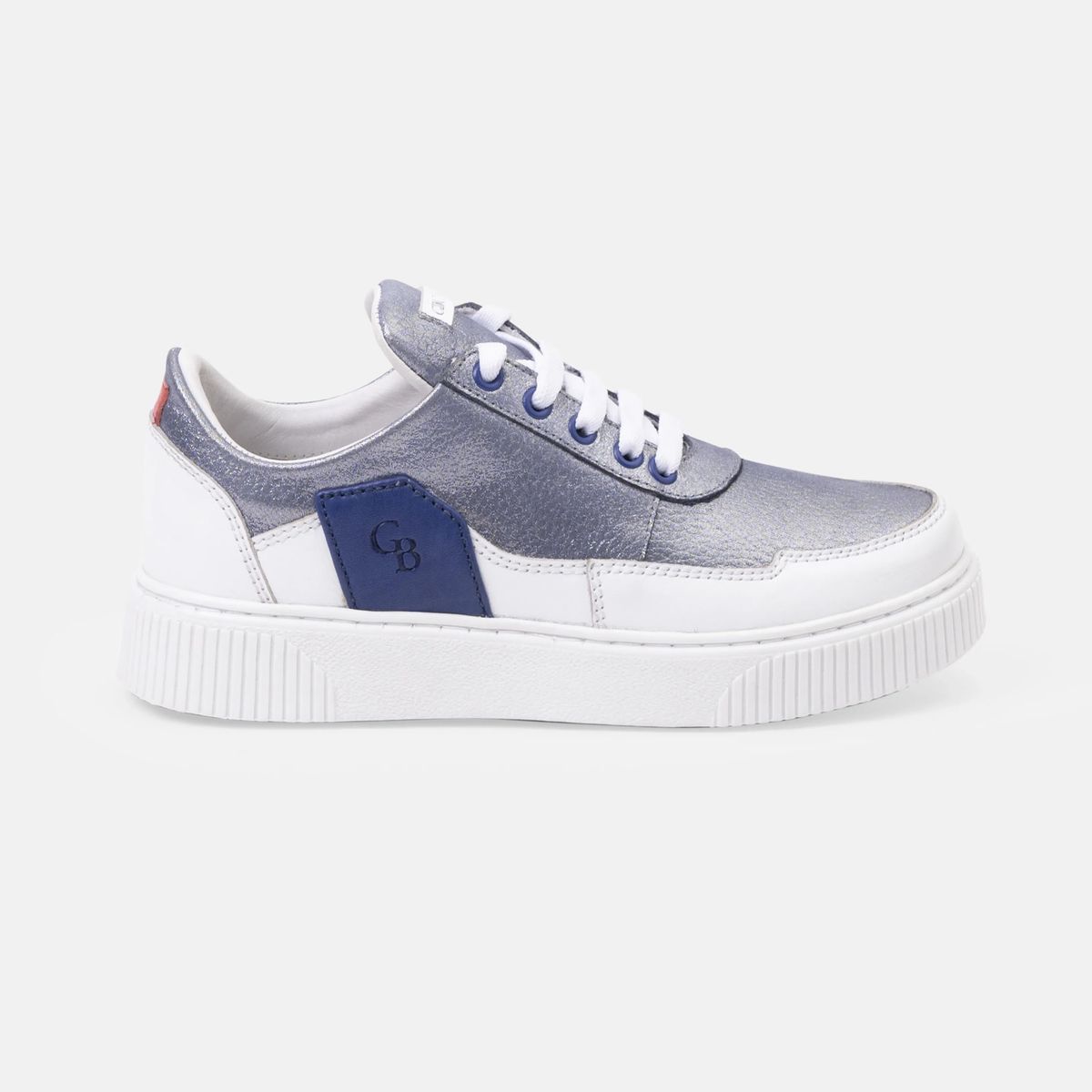 GINO BIGIONI - Zapatilla cuero para Mujer ZA50-24 GLITER ACERO