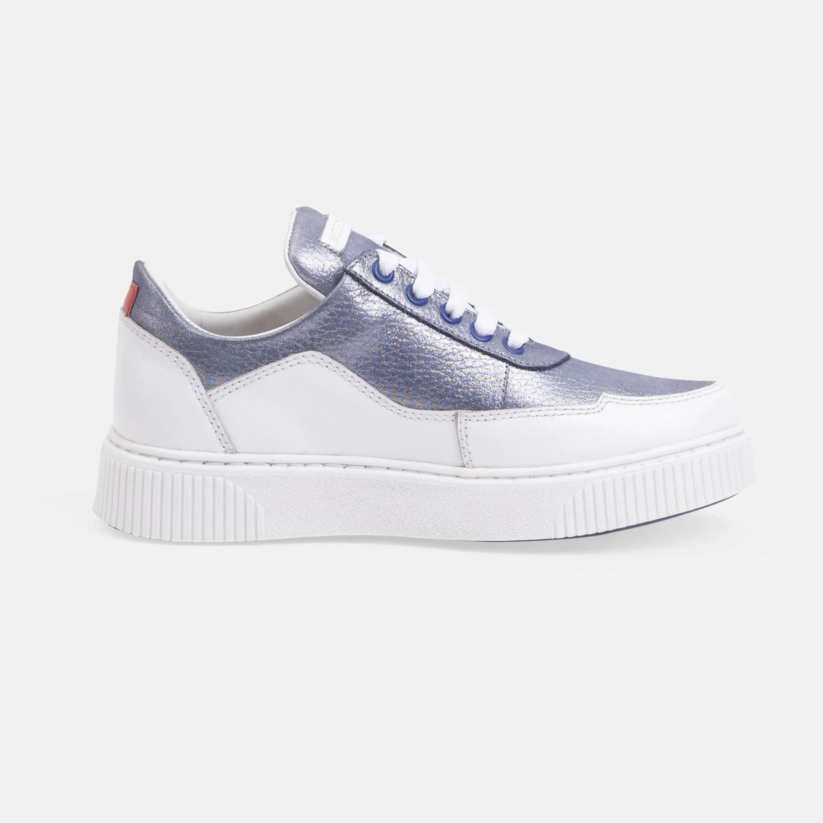 GINO BIGIONI - Zapatilla cuero para Mujer ZA50-24 GLITER ACERO