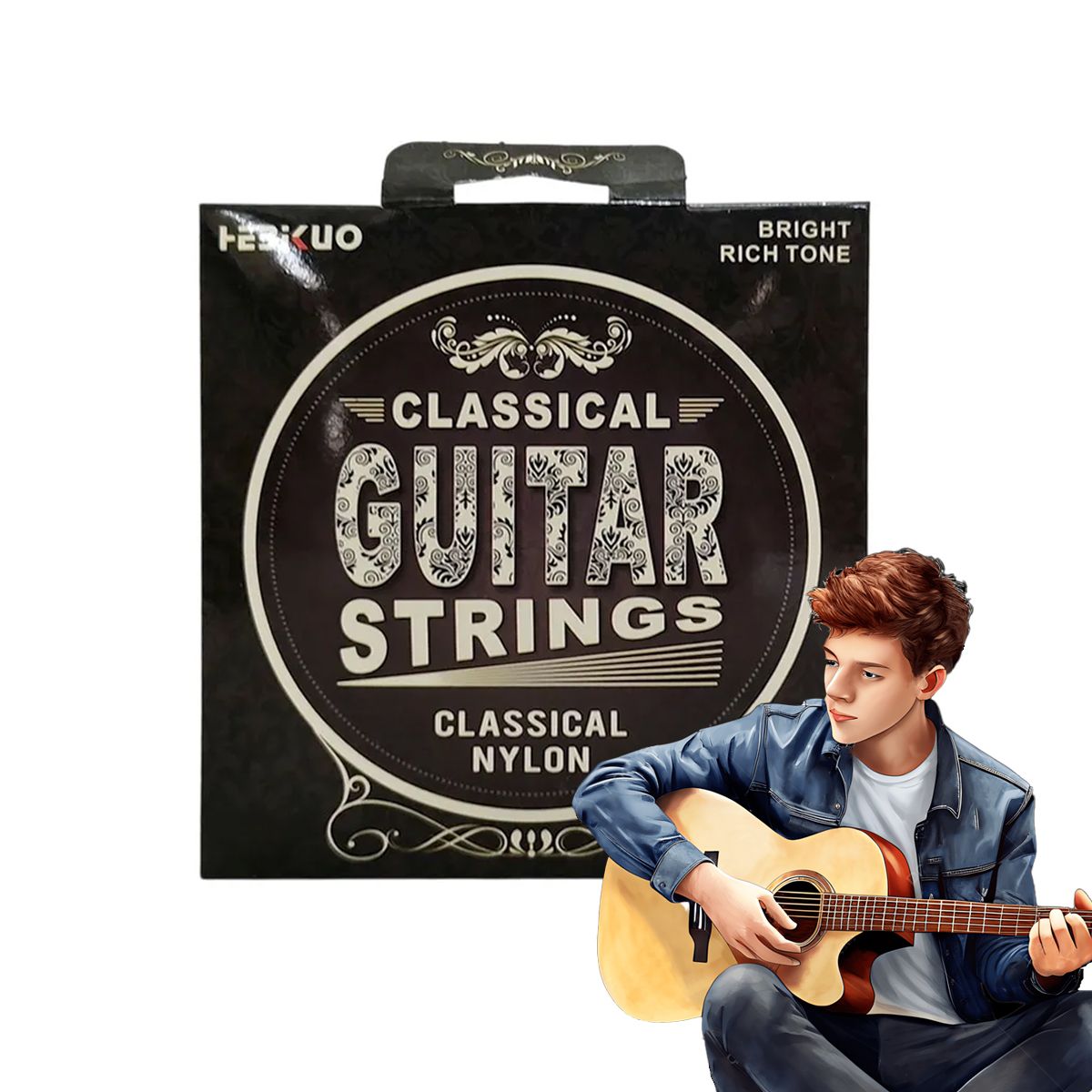 HEBIKUO - CUERDAS PARA GUITARRA CLASICA - CALIDAD SEMIPROFESIONAL