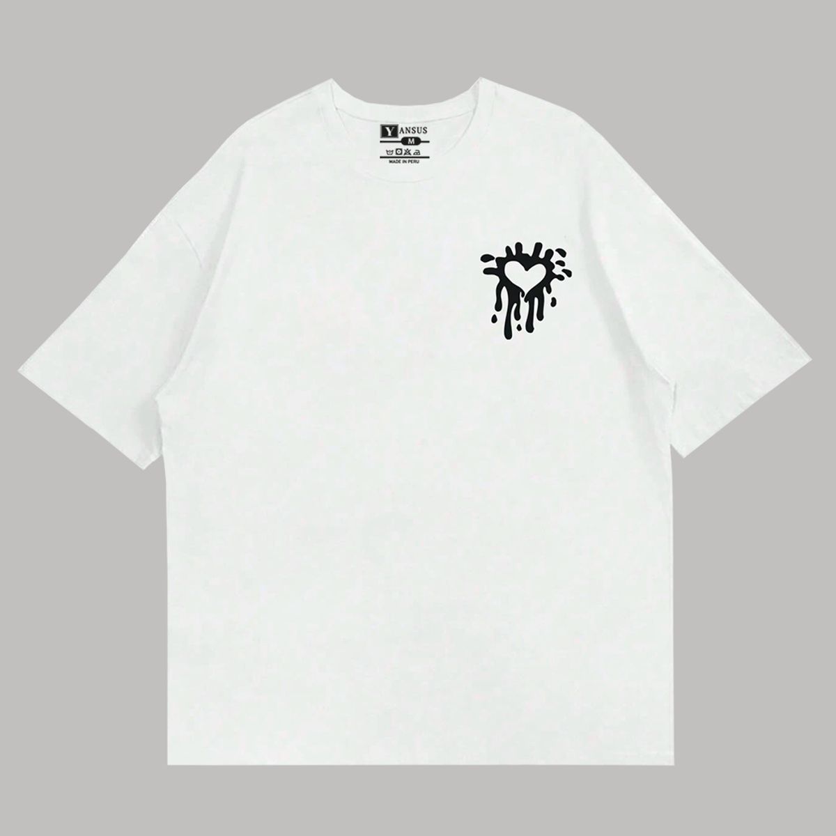 YANSUS - Polo Oversize Hombre Yansus Corazon Pintado