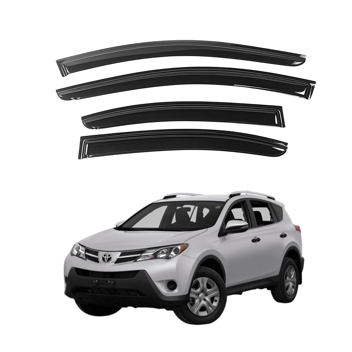 GENERICO - Correlluvias Viseras Para Toyota Rav 4 2013-2018 Negro Premiun