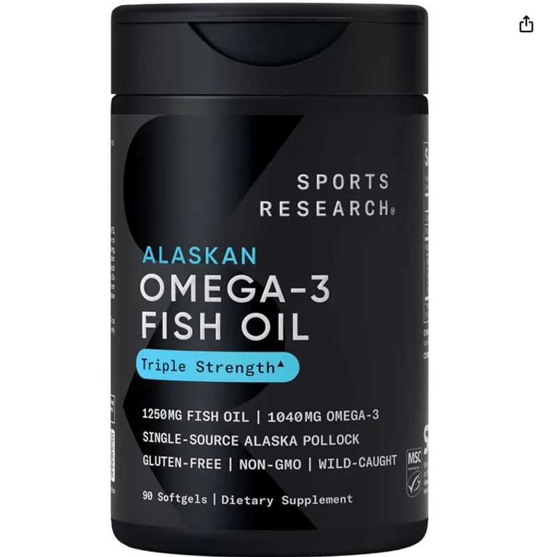 GENERICO - Sports Research Omega-3 Fish Oil Triple Strength 90 cápsulas