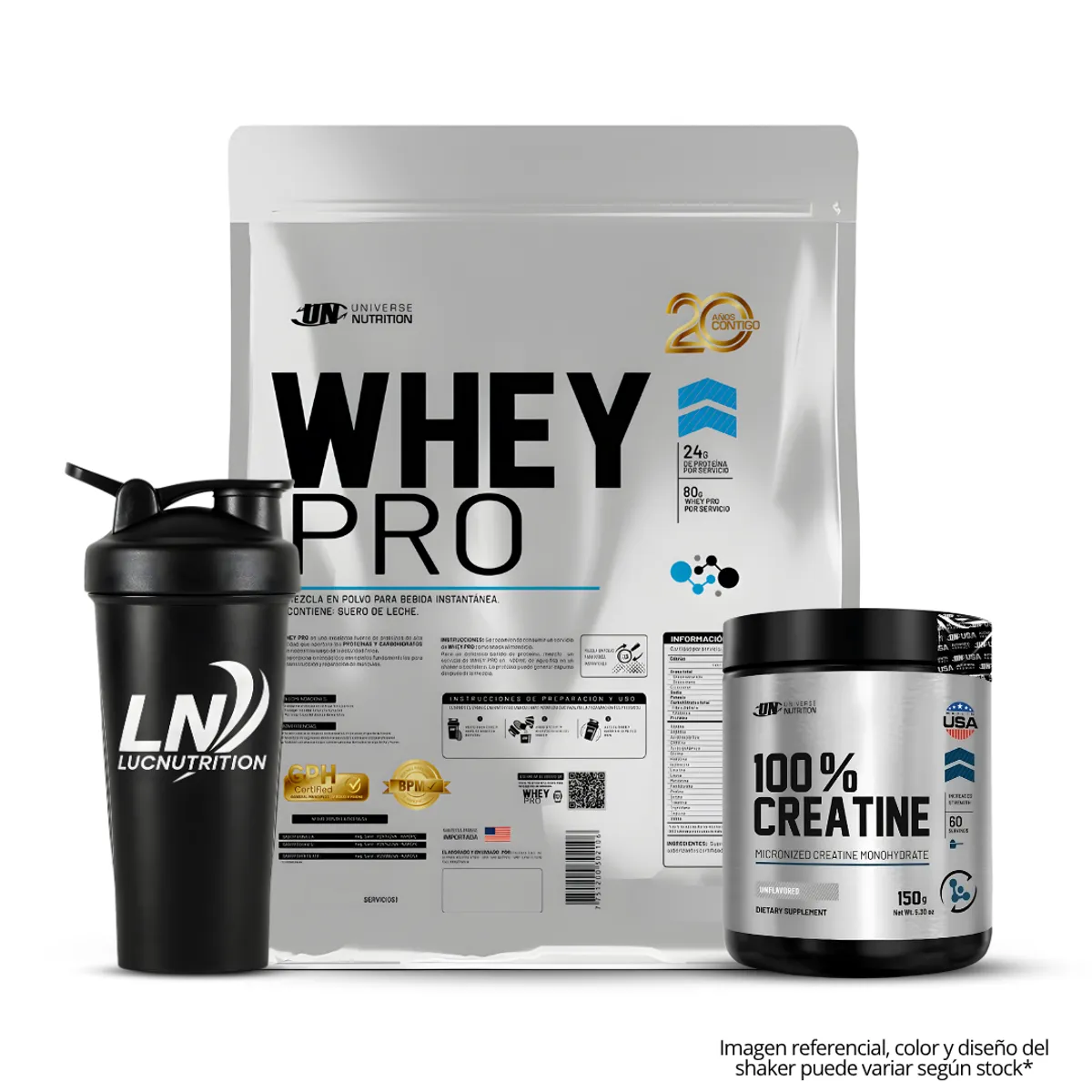 UNIVERSE NUTRITION - Whey Pro 5 kg - Chocolate + Creatina Universe Nutrition 150 g - 60 servicios + shaker