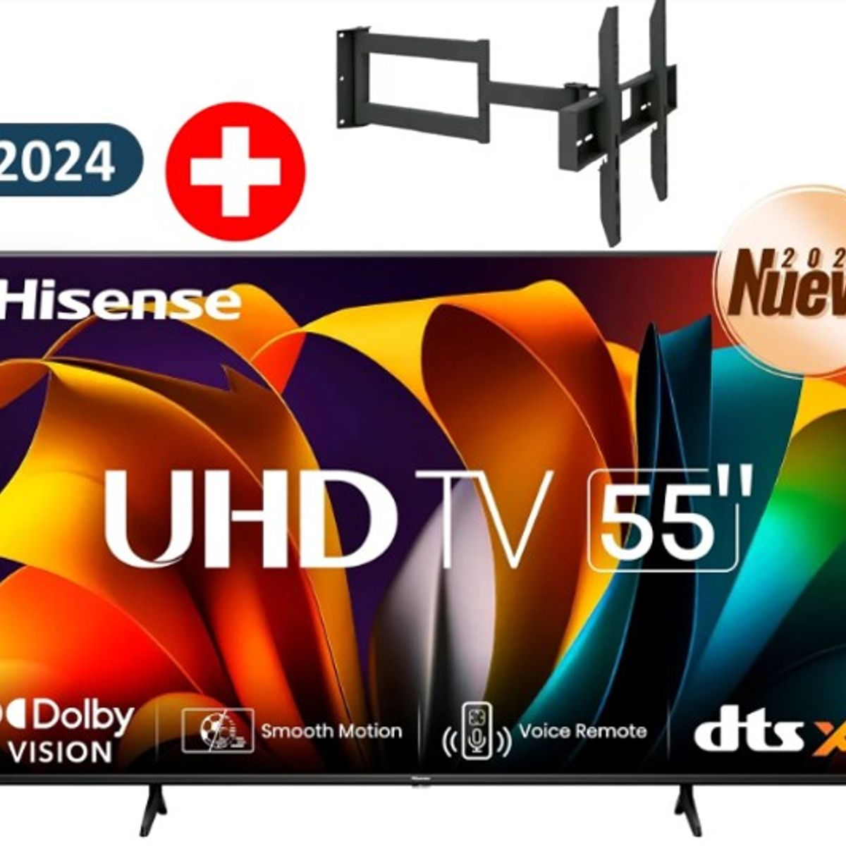 HISENSE - Televisor Hisense Led 55 Uhd 4K Smart Tv 55A6N+ RACK GIRATORIO