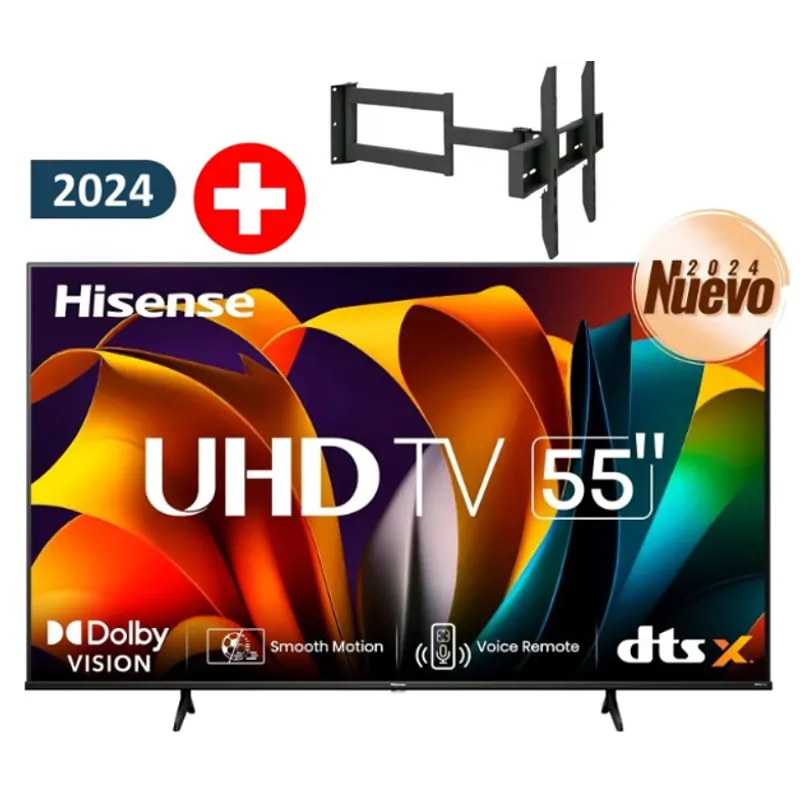 HISENSE - Televisor Hisense Led 55 Uhd 4K Smart Tv 55A6N+ RACK GIRATORIO