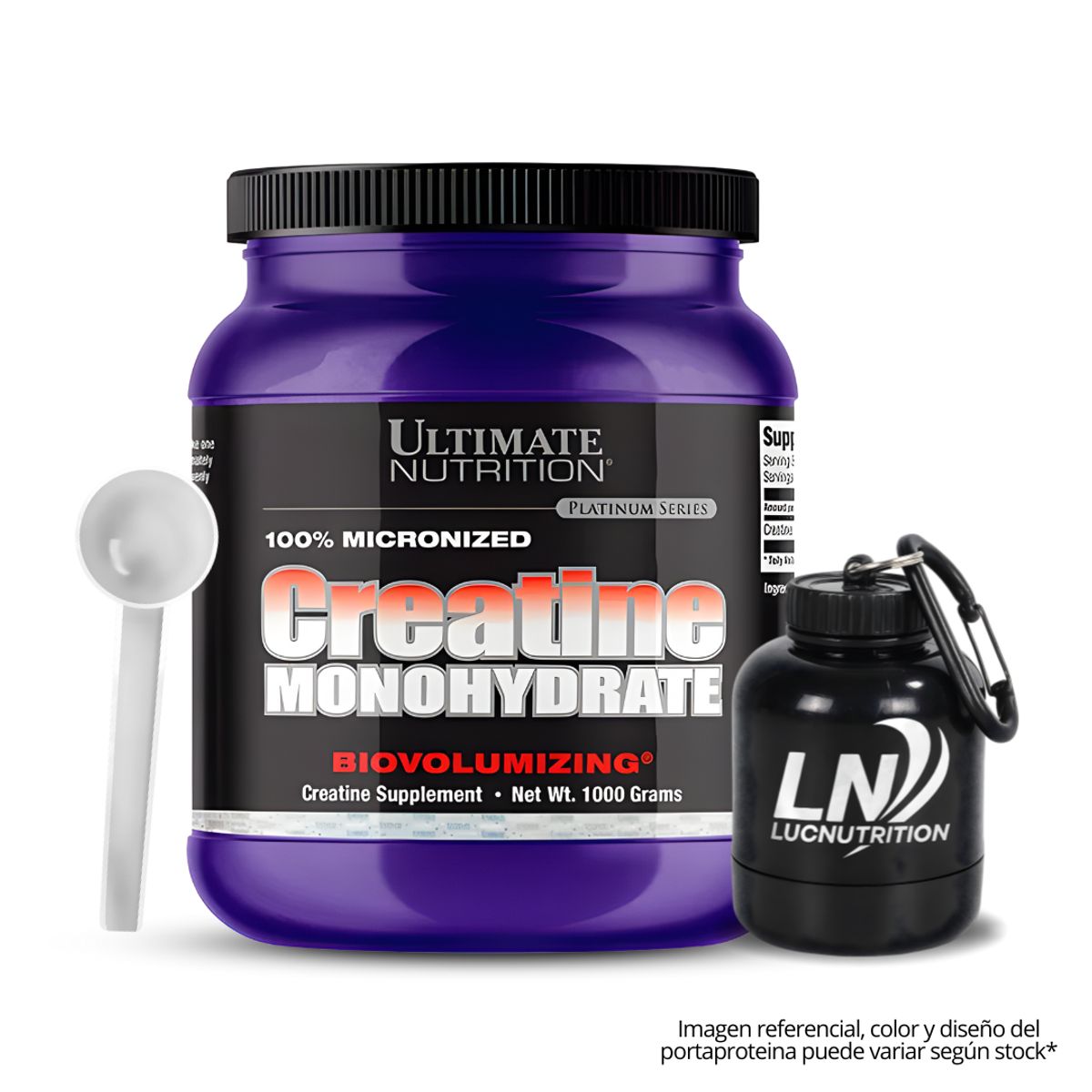 ULTIMATE NUTRITION - Creatina Ultimate Nutrition 1 kg - Creatina Monohidratada y Micronizada + portaproteina + scoop