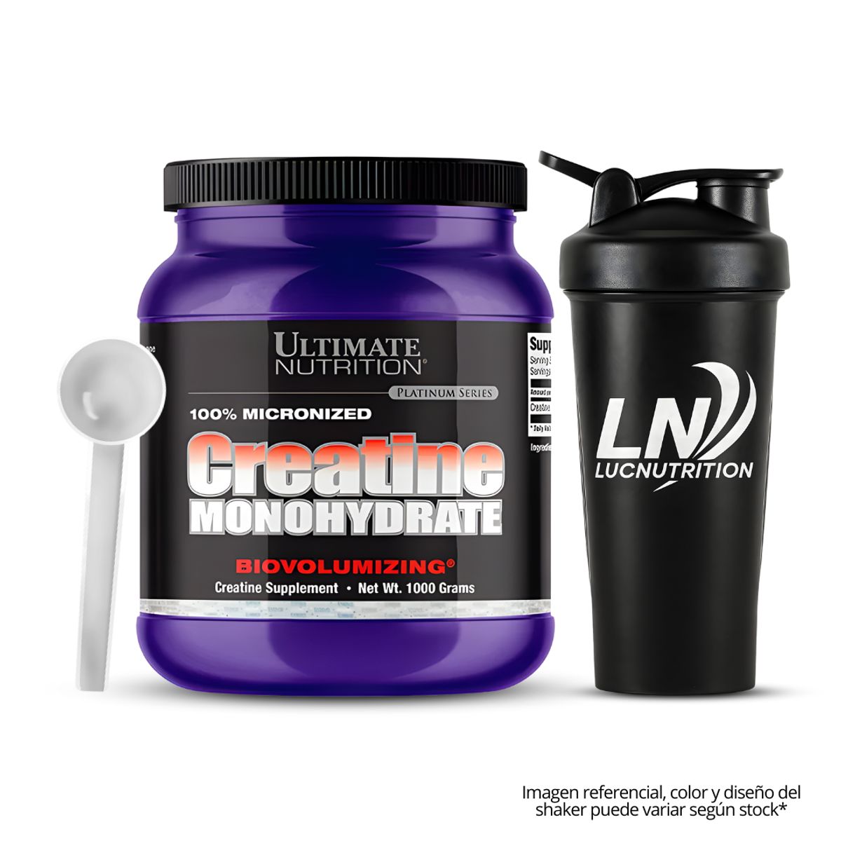 ULTIMATE NUTRITION - Creatina Ultimate Nutrition 1 kg - Creatina Monohidratada y Micronizada 200 Serv + Shaker + scoop