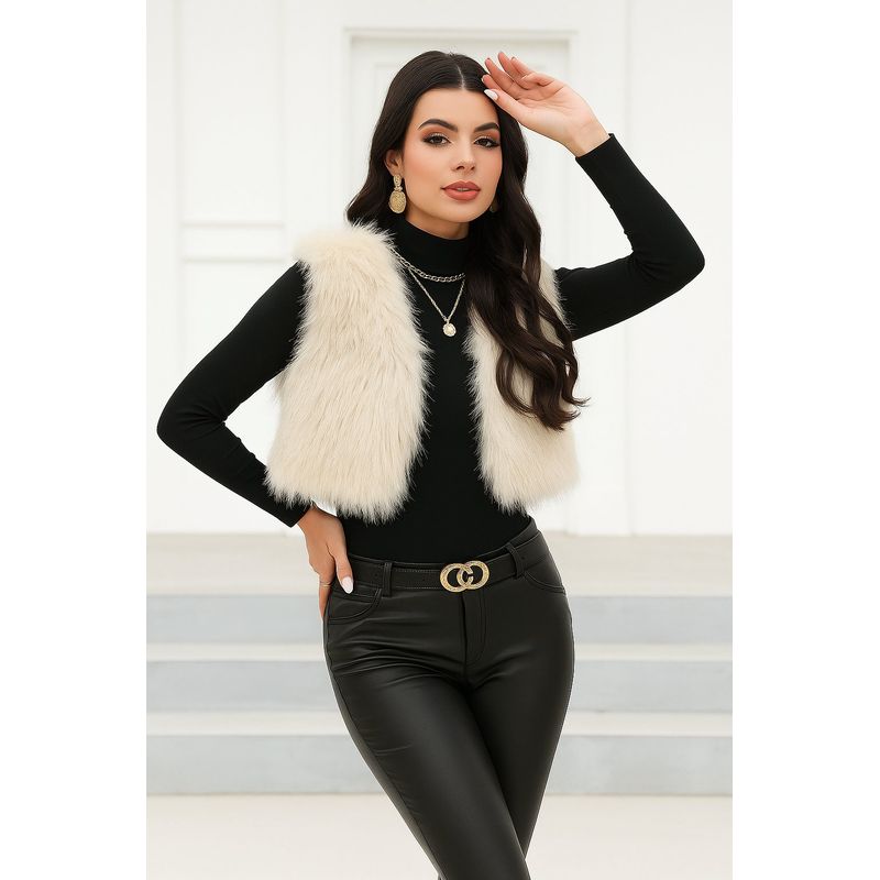 Chaleco corto elegante de pelo sintético FRANDING