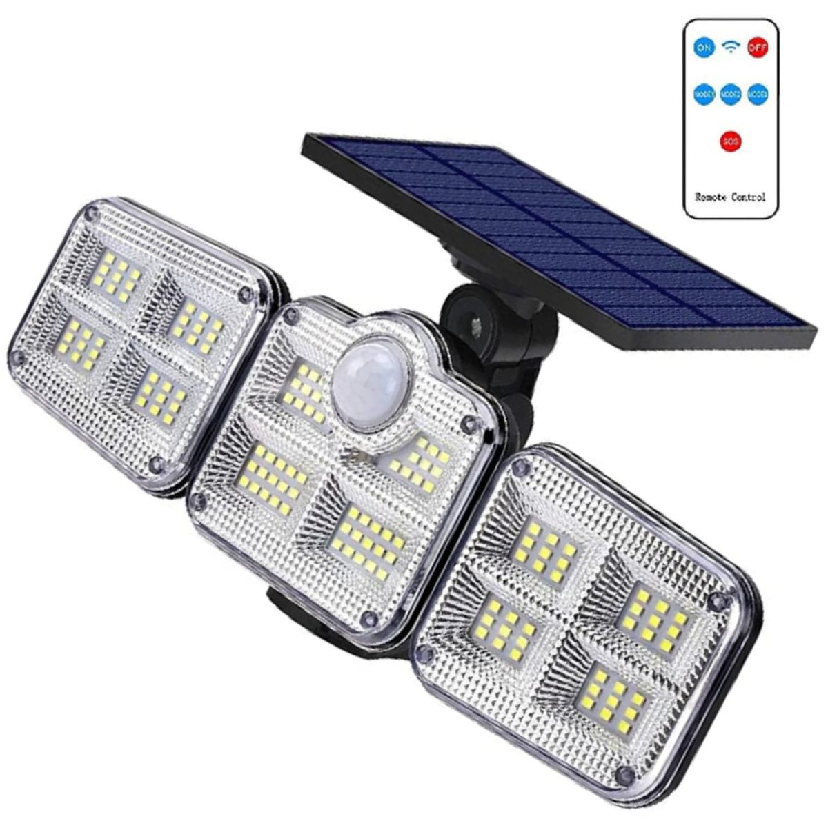 GENERICO - Lampara Reflector para Exteriores Panel Solar Sensor de Movimiento