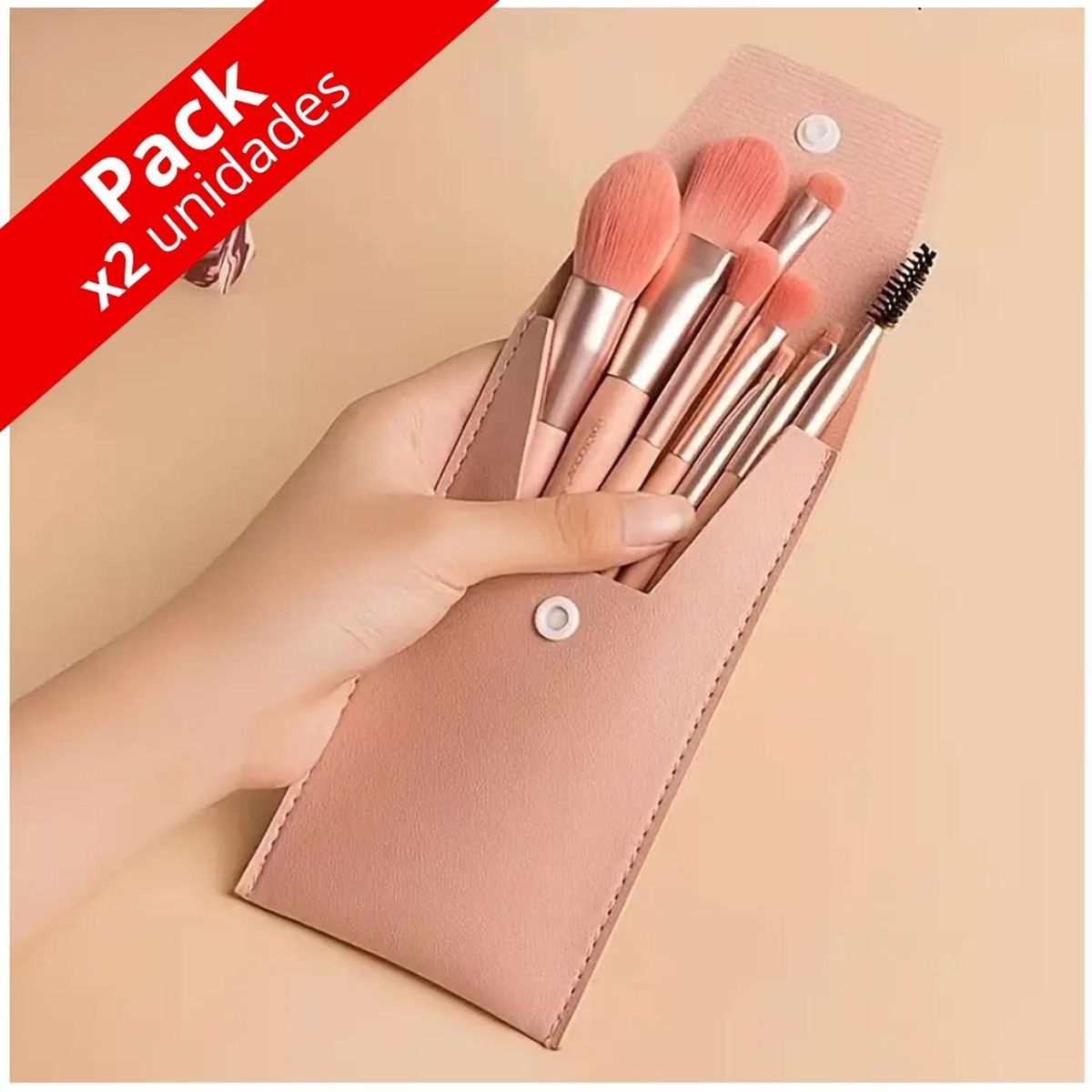 MINARI - Pack x2 Kit de 8 piezas juego de brochas de maquillaje RO SB10