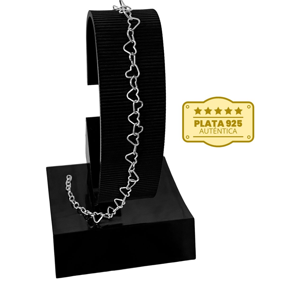 GENERICO - Pulsera Mujer Corazones Regalo Mamá Novia Plata 925