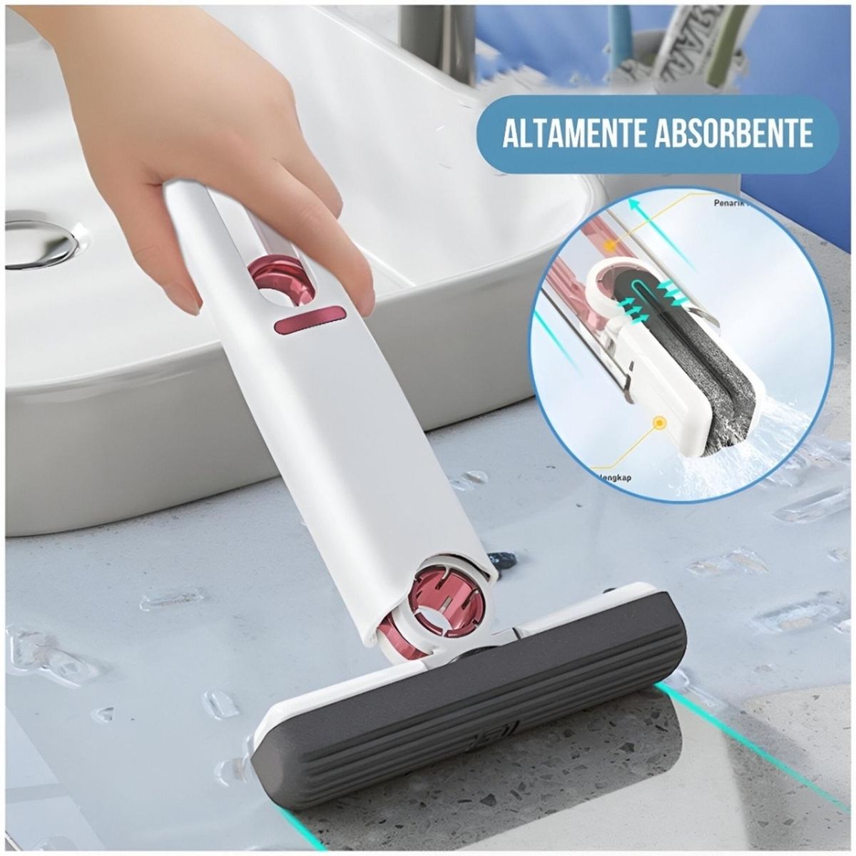 MINARI - Mini Trapeador Portátil Limpia Vidrios para Hogar Auto T001