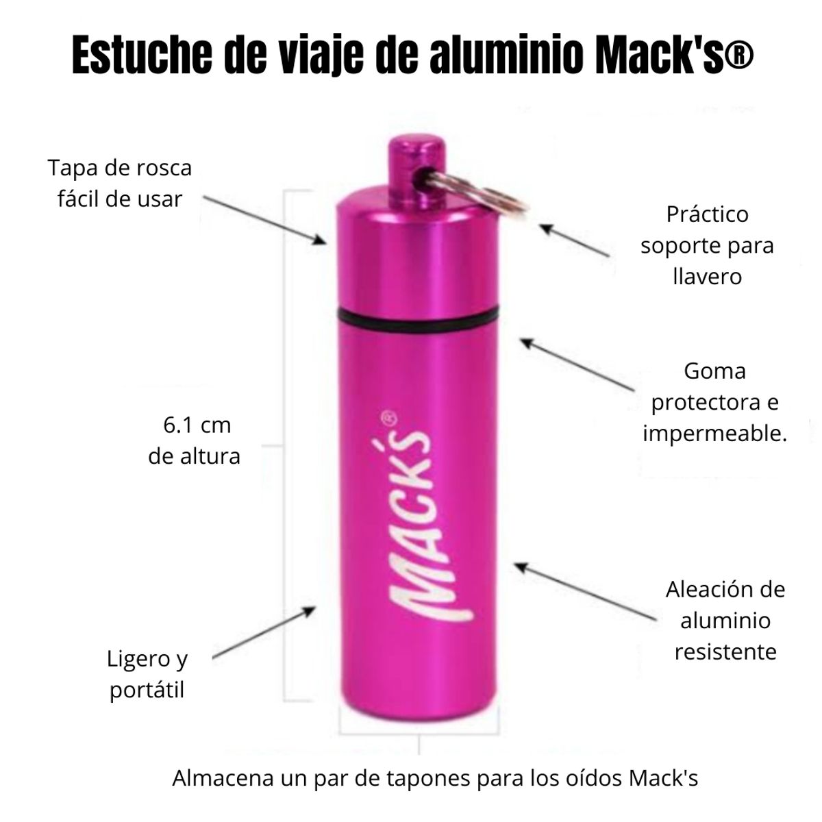 GENERICO - Tapón de Oídos para Canala Auditivo Pequeños Músicos Conciertos Dormir Viajar Reducción 30dB - MACKS