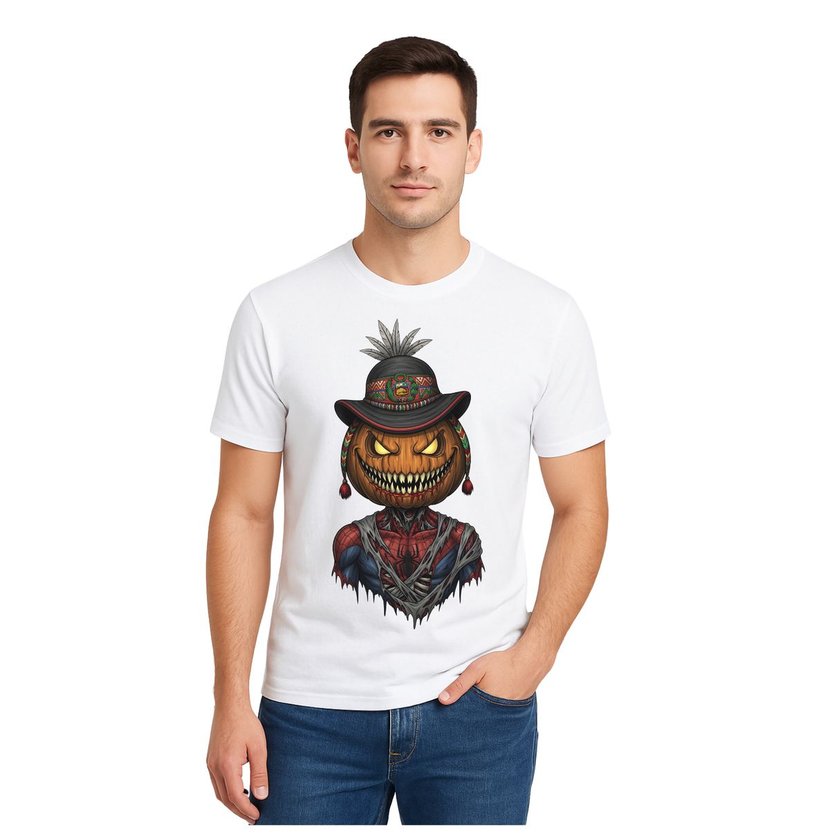 AQUA&MODA - Polo 100% Algodón Estilo Clasico Unisex AquaModa Logo HalloWeen araña POHWAÑ3