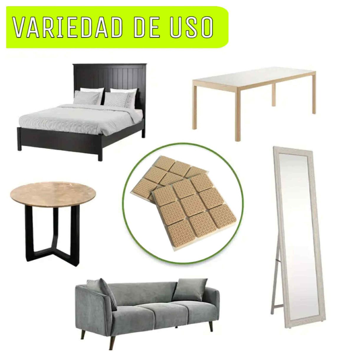 GENERICO - Almohadillas Autoadhesivas Antideslizantes para Muebles x18