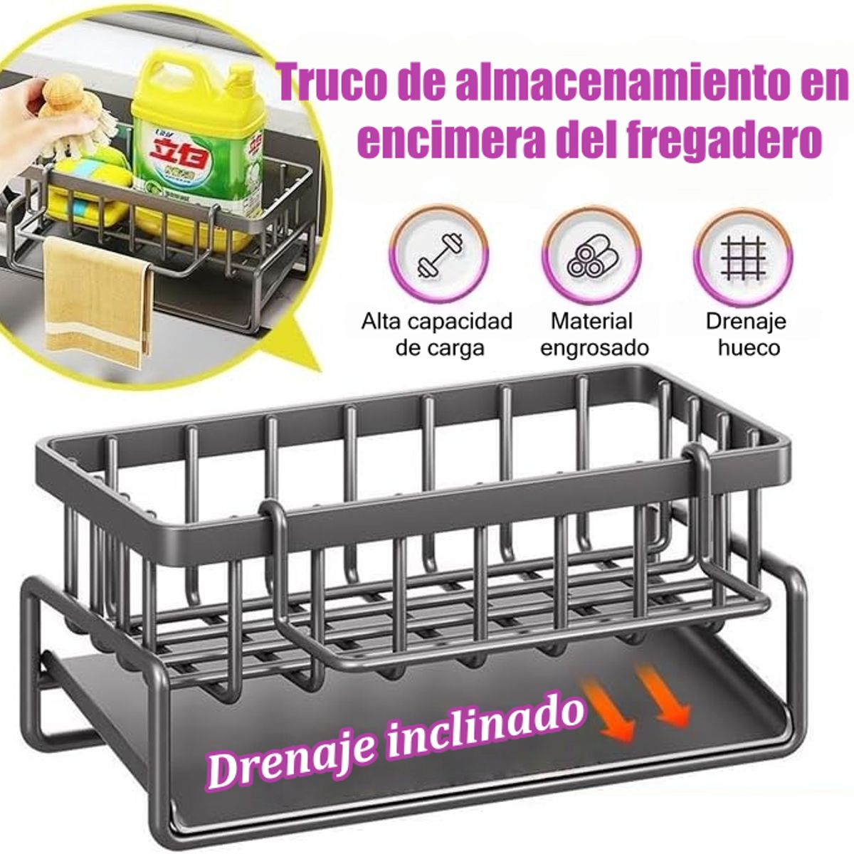 GENERICO - Rejilla para trapos de cocinarejilla para esponjas