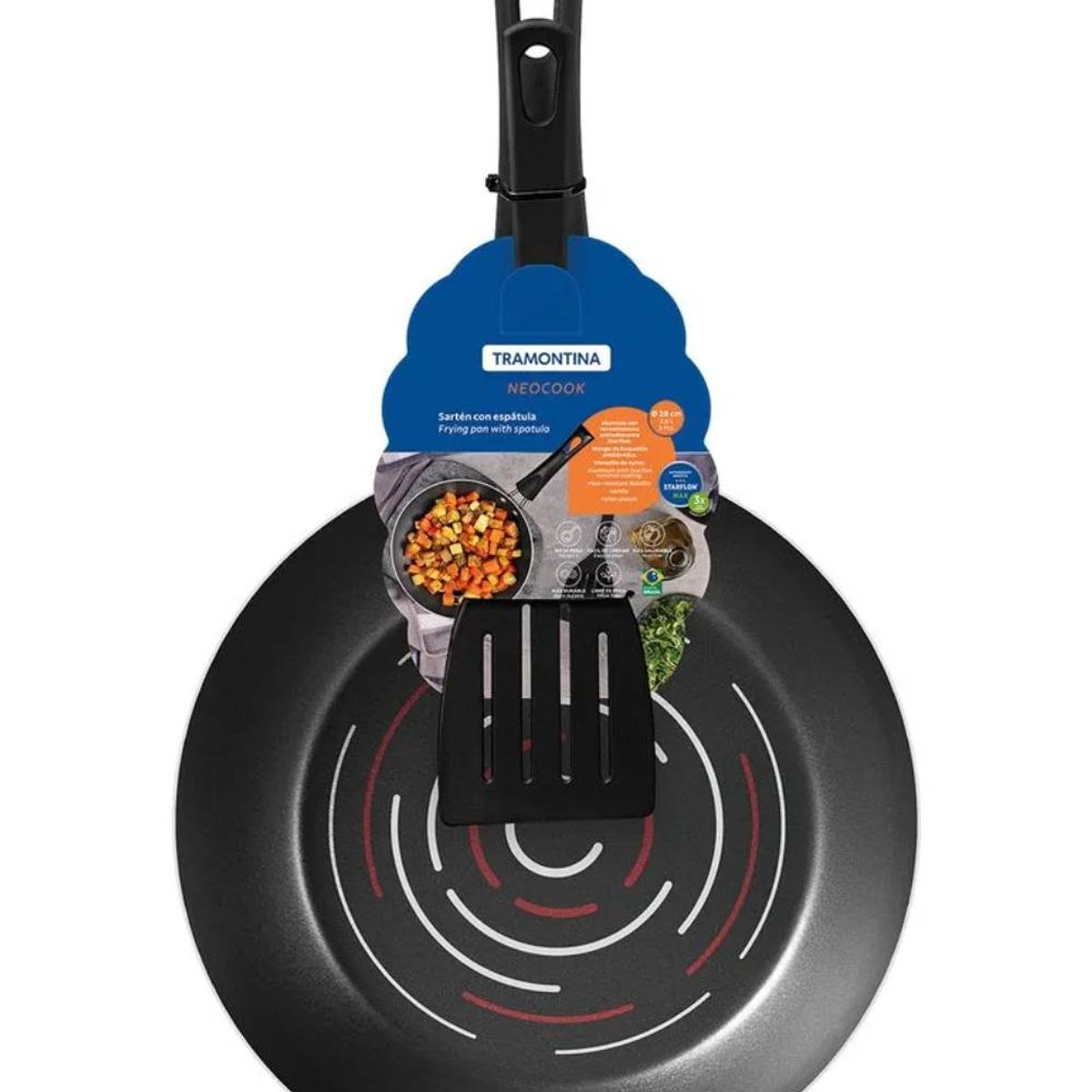 TRAMONTINA - Sartén de Aluminio antiadherente Neocook con espátula 28 cm