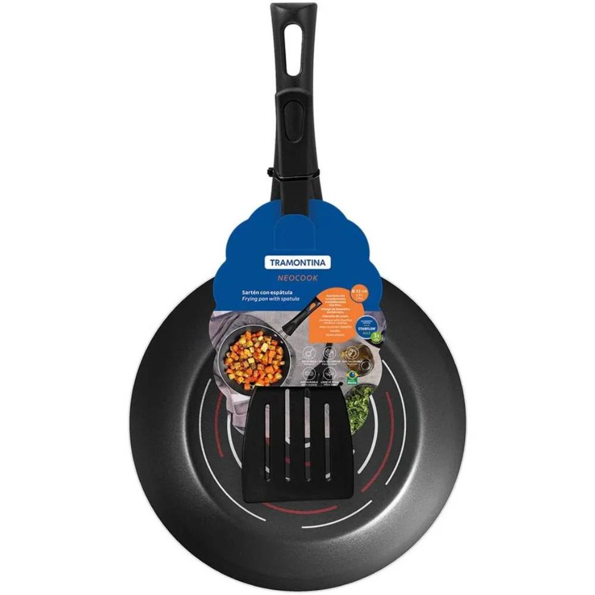 TRAMONTINA - Sartén de Aluminio antiadherente Neocook con espátula 22 cm