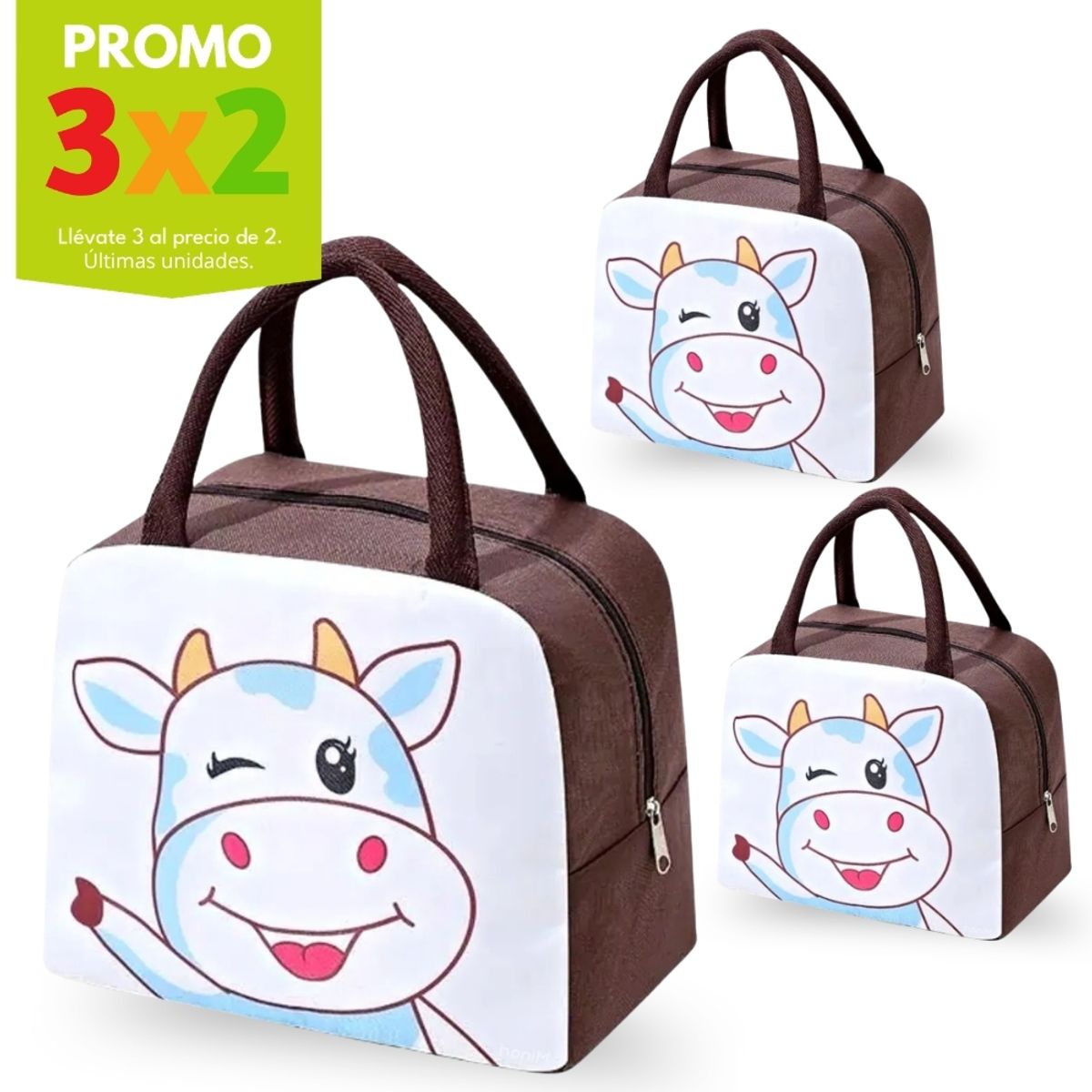 MINARI - Promo 3x2 Lonchera Térmica para Niños Vaquita MR 76L