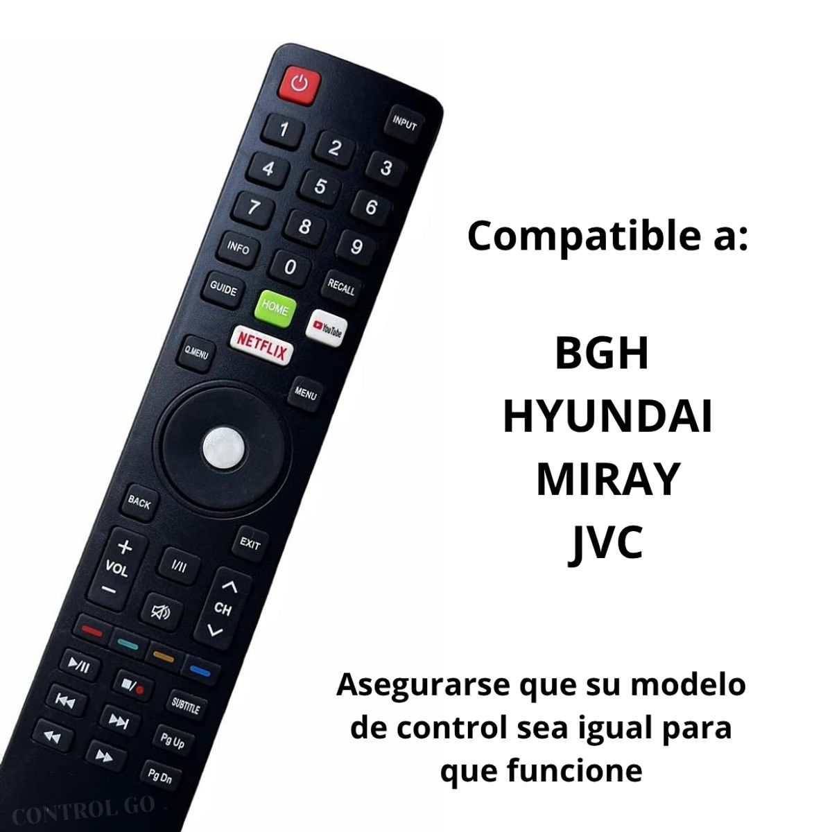 GENERICO - Control para tv Hyundai BGH Jvc Miray smart