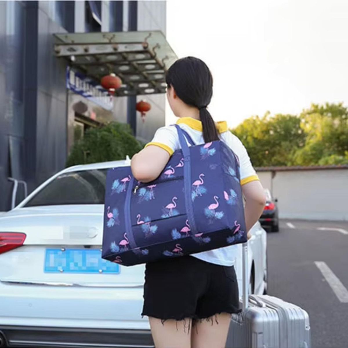 MINARI - Pack x2 Bolso de Viaje Deportivo Plegable Impermeable Flamenco A 855B