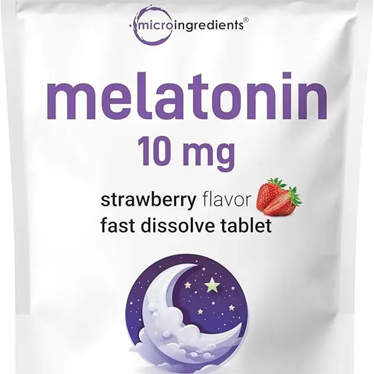 MICRO - Melatonina 10 mg, 400 tabs, Sabor a fresa + 28 parche para dormir