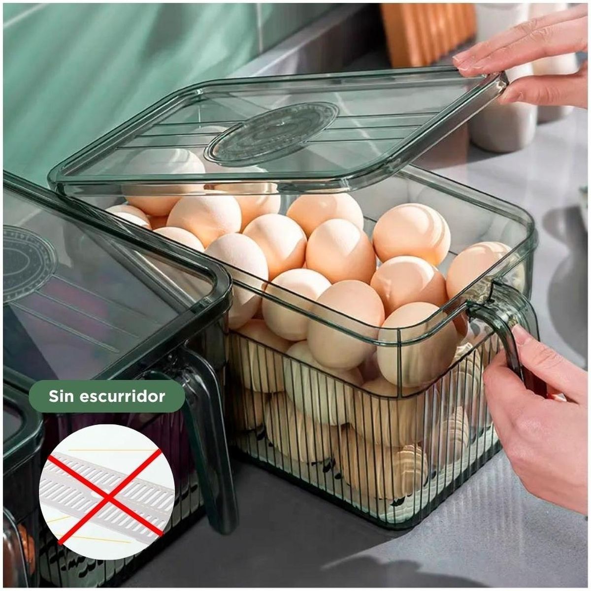 MINARI - Promo 3x2 Contenedor Organizador de Frutas y Verduras con Tapa V T14