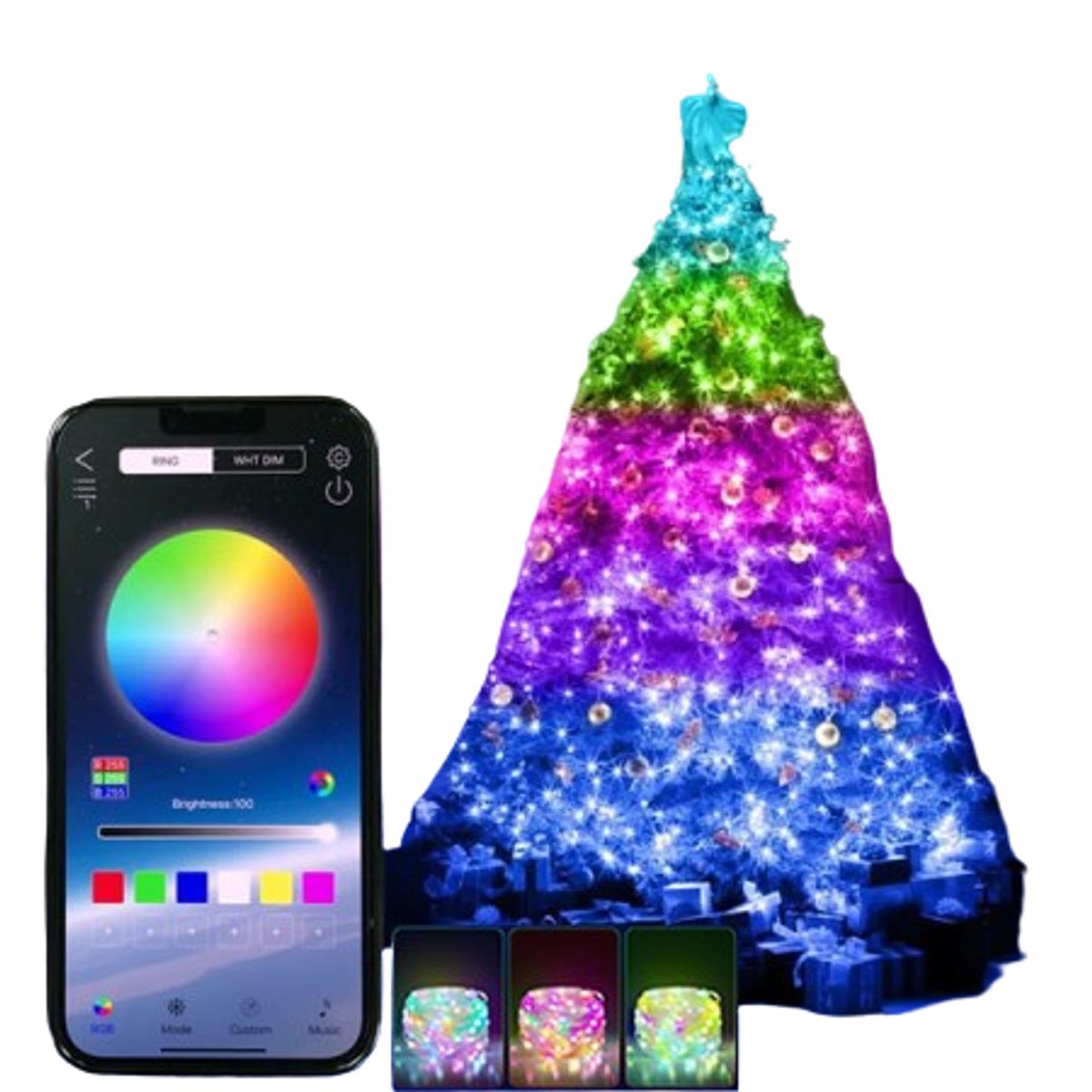 GENERICO - Tira Led inteligente Rgb 10 Metros USB - Bluetooth Programa color