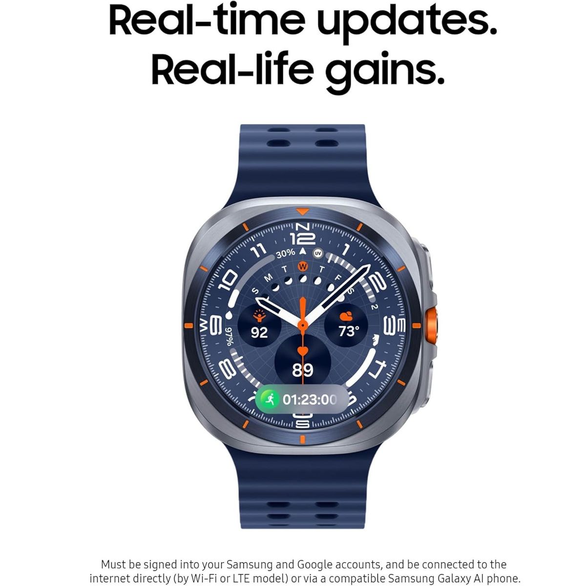 SAMSUNG - Samsung Galaxy Watch Ultra 2025 47mm LTE Smartwatch - Titanium Blue