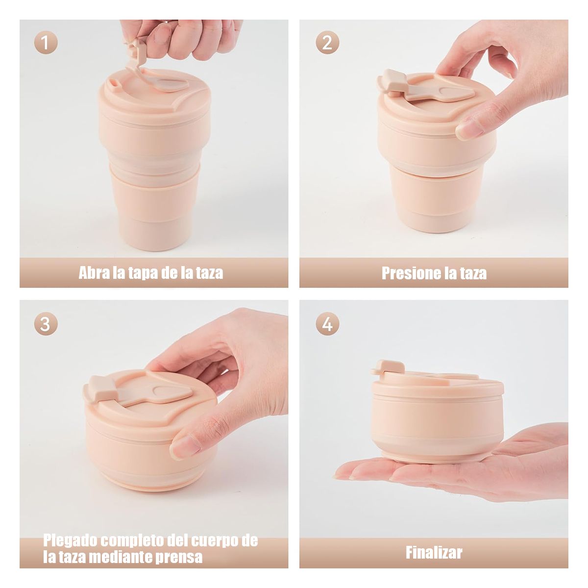 ZIMRAHYG - Vaso Plegable Silicona Frio caliente té café Violeta