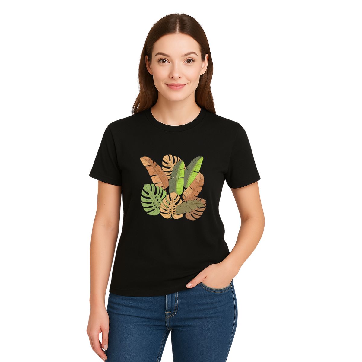 AQUA&MODA - Polo 100% Algodón Estilo Clasico Unisex AquaModa Logo Hojas Primaverales POHP1