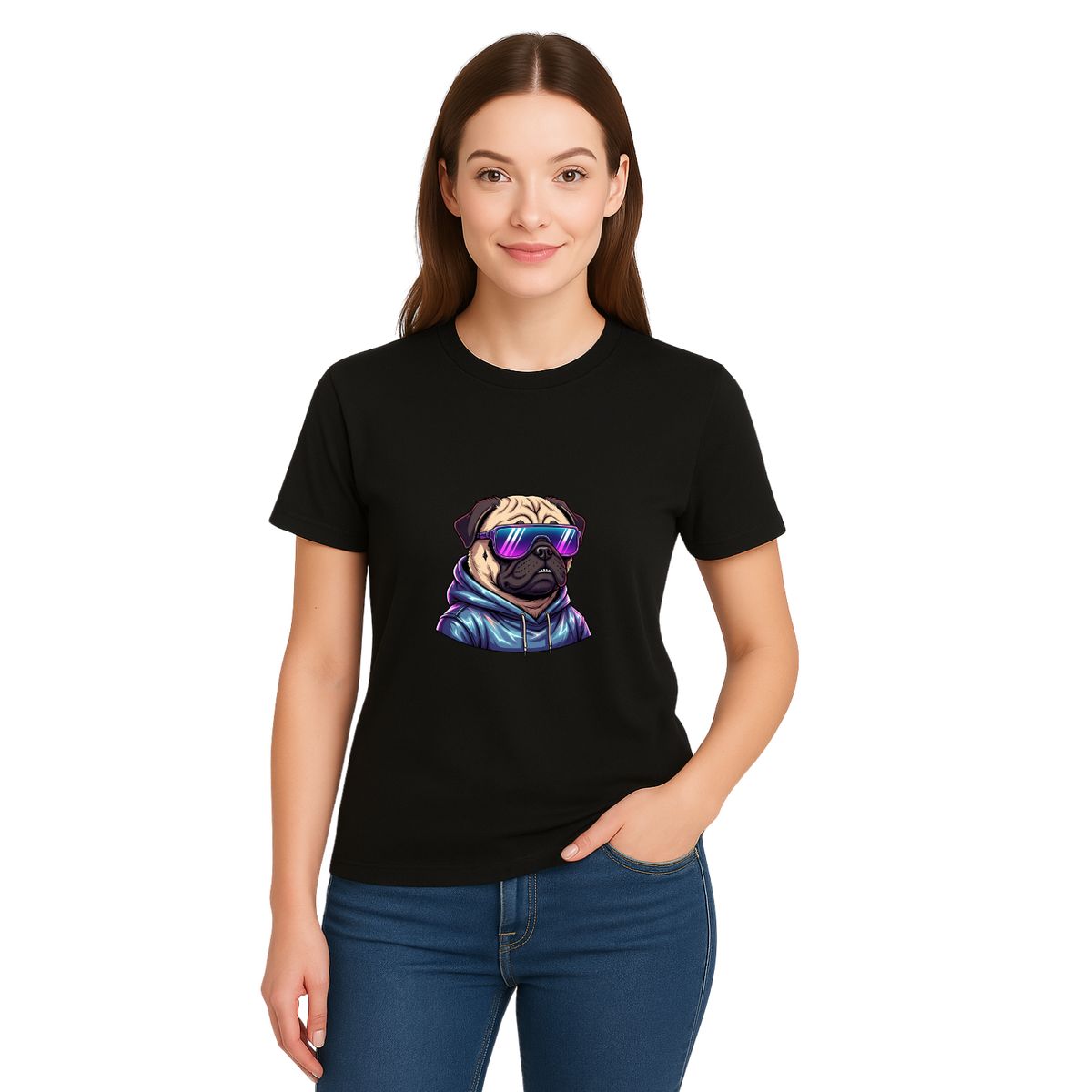 AQUA&MODA - Polo 100% Algodón Estilo Clasico Unisex AquaModa Logo Perro Cool POPC3