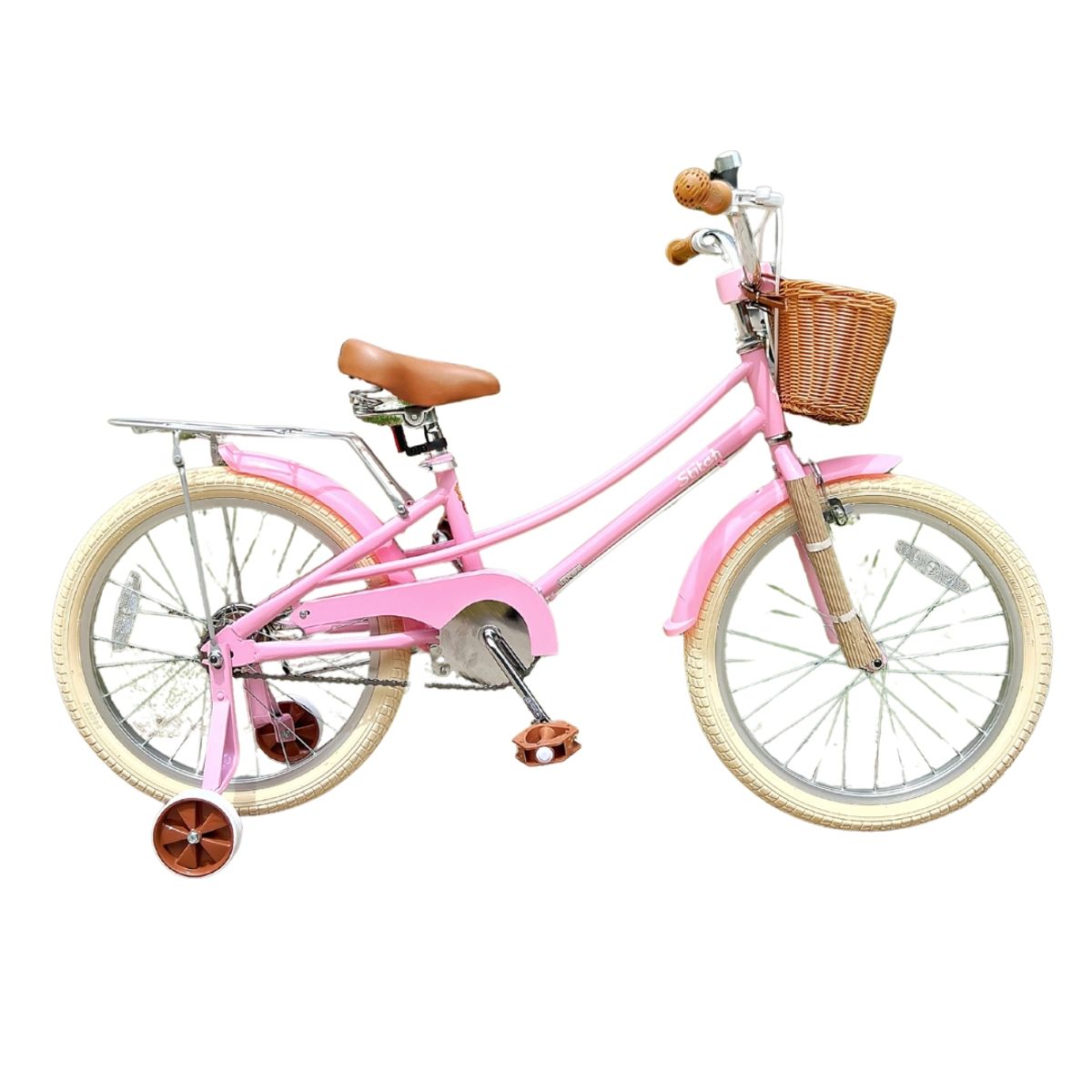 JOY STAR - Bicicleta para Niña con Rueditas Stitch aro 20 Rosada