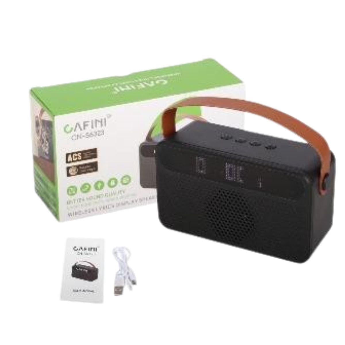 CAFINI - Mini Parlante Inalámbrico Cafini con pantalla CN-S6323