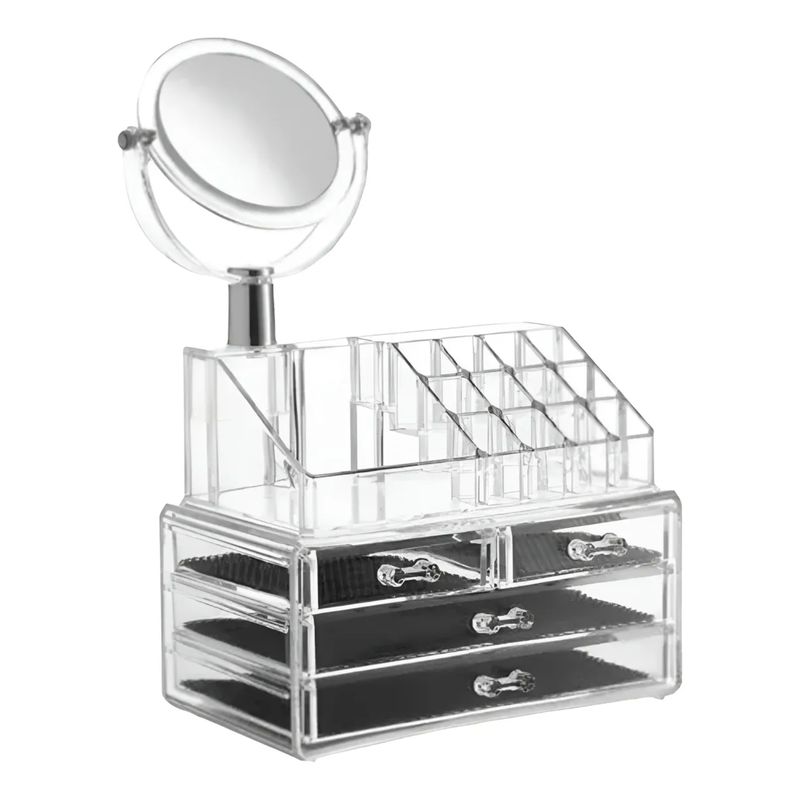 GENERICO - Organizador de Maquillaje Cosméticos Joyas de Acrílico con Espejo