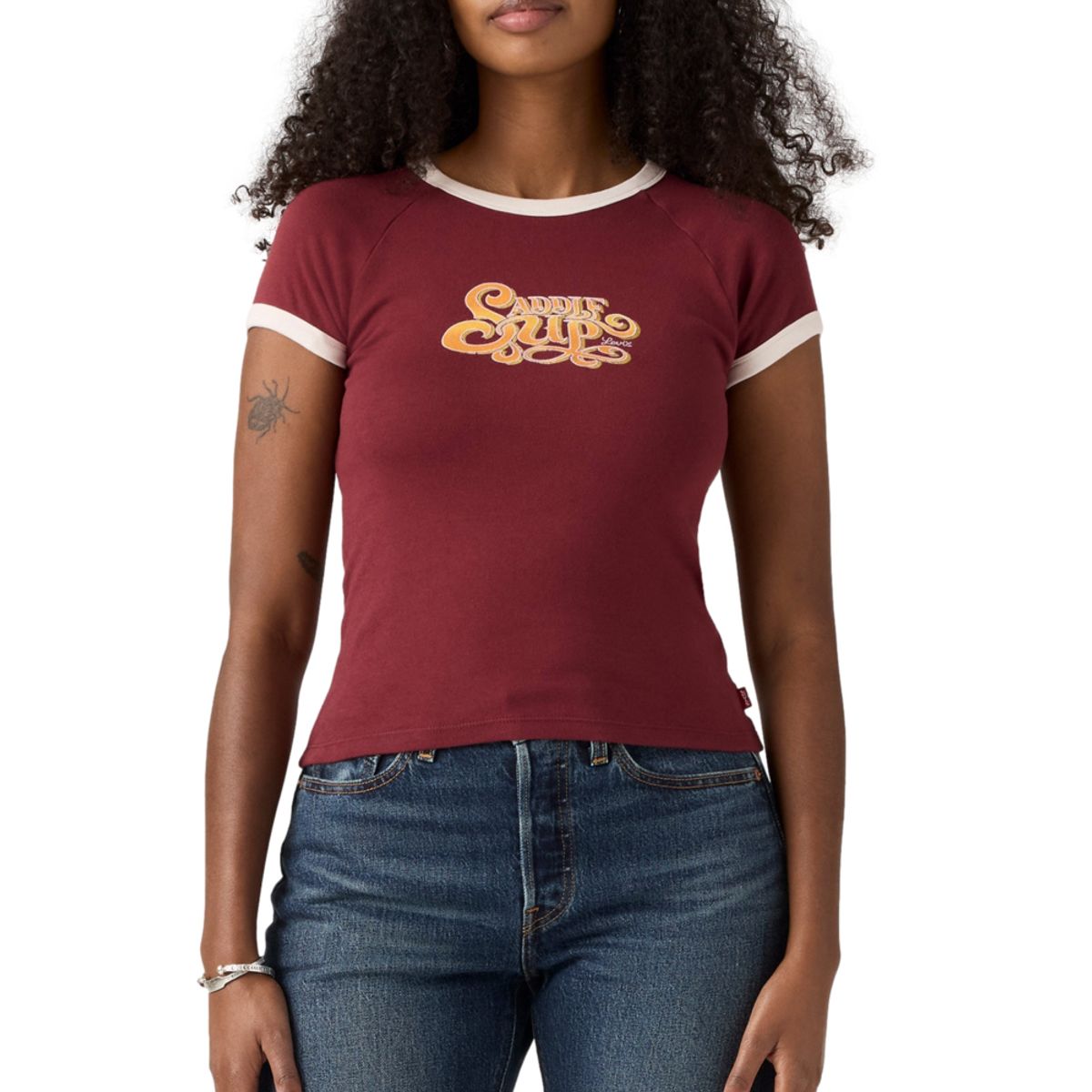 LEVIS - Polo Mujer Riley Raglan Tee Burdeo Levis