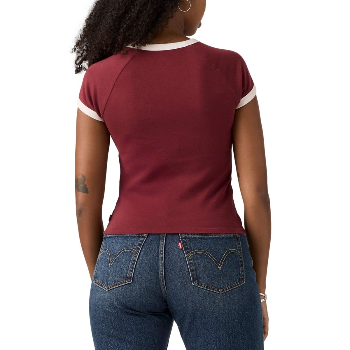 LEVIS - Polo Mujer Riley Raglan Tee Burdeo Levis