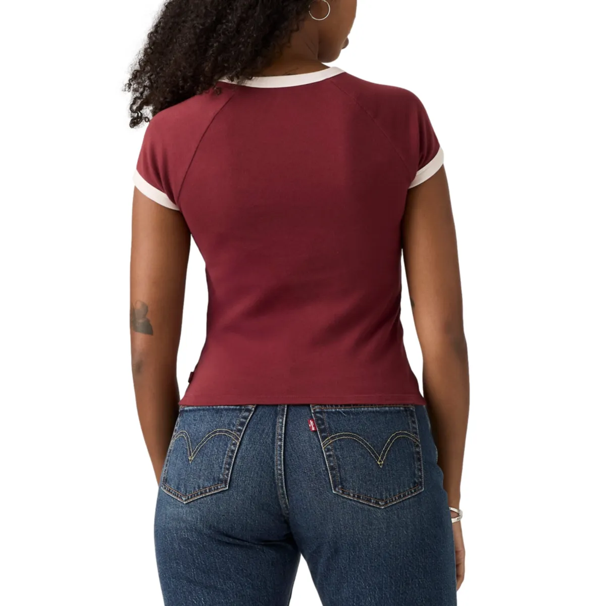 LEVIS - Polo Mujer Riley Raglan Tee Burdeo Levis