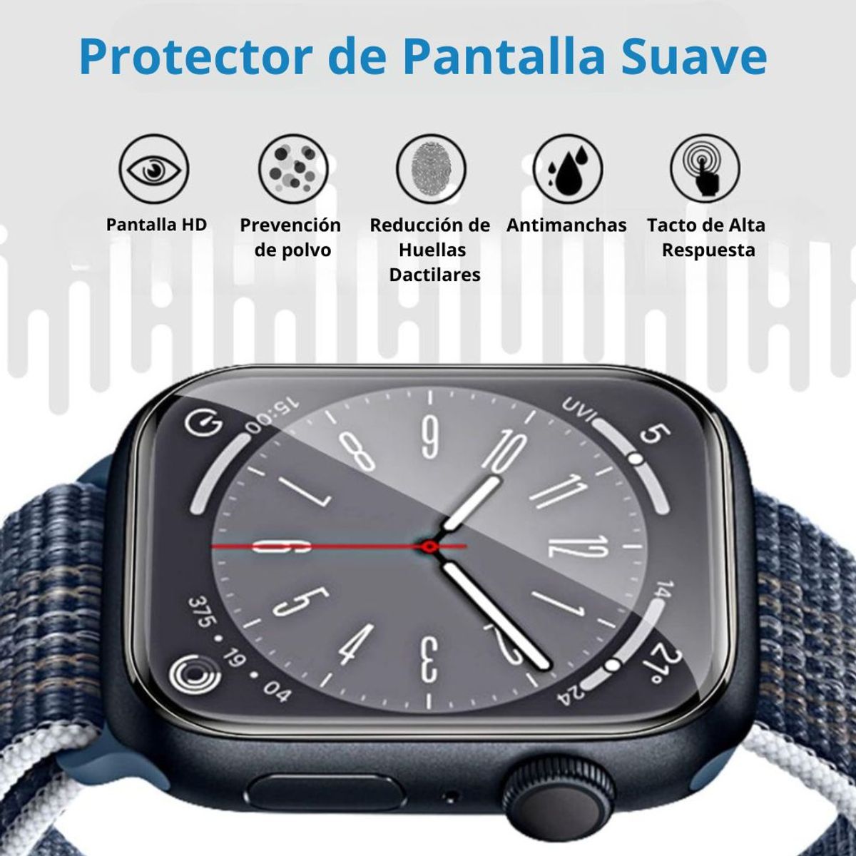 OEM - Mica de Hidrogel para Apple Watch 44mm series Kit Instalacion