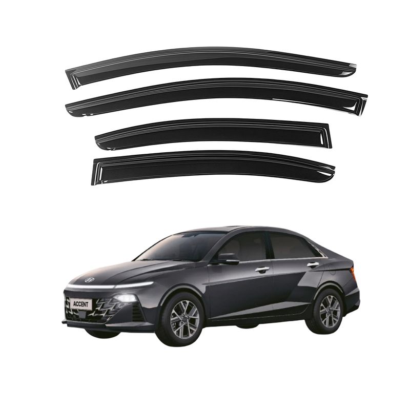 GENERICO - Correlluvias Viseras Para Hyundai Accent  2024-2025 Negro Premiun