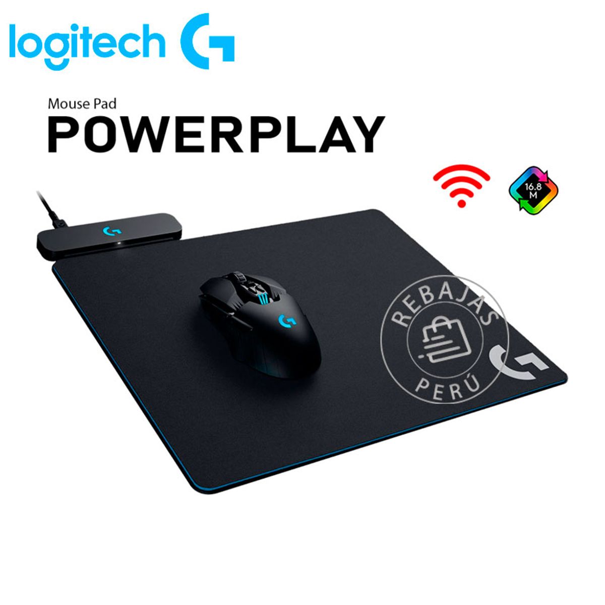 LOGITECH - Pad Mouse Logitech PowerPlay Wireless Charger RGB LIGHTSPEED G Gaming