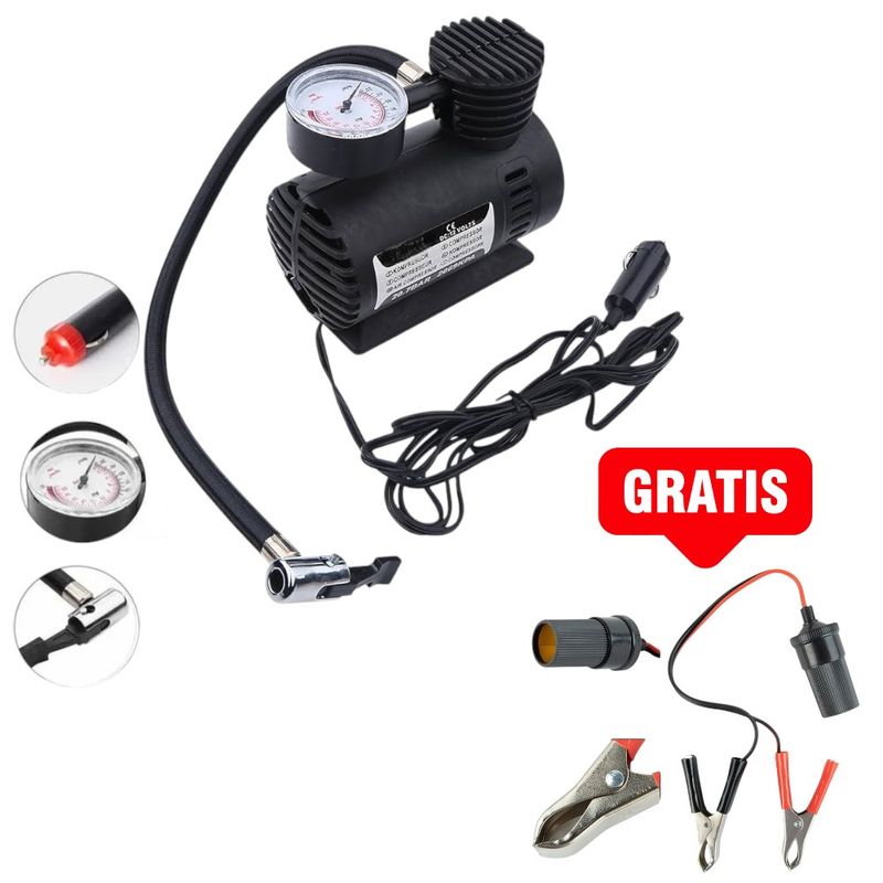 OEM - Mini Compresor Compacto para Coche Inflador de Neumáticos GRATIS Conector 12V