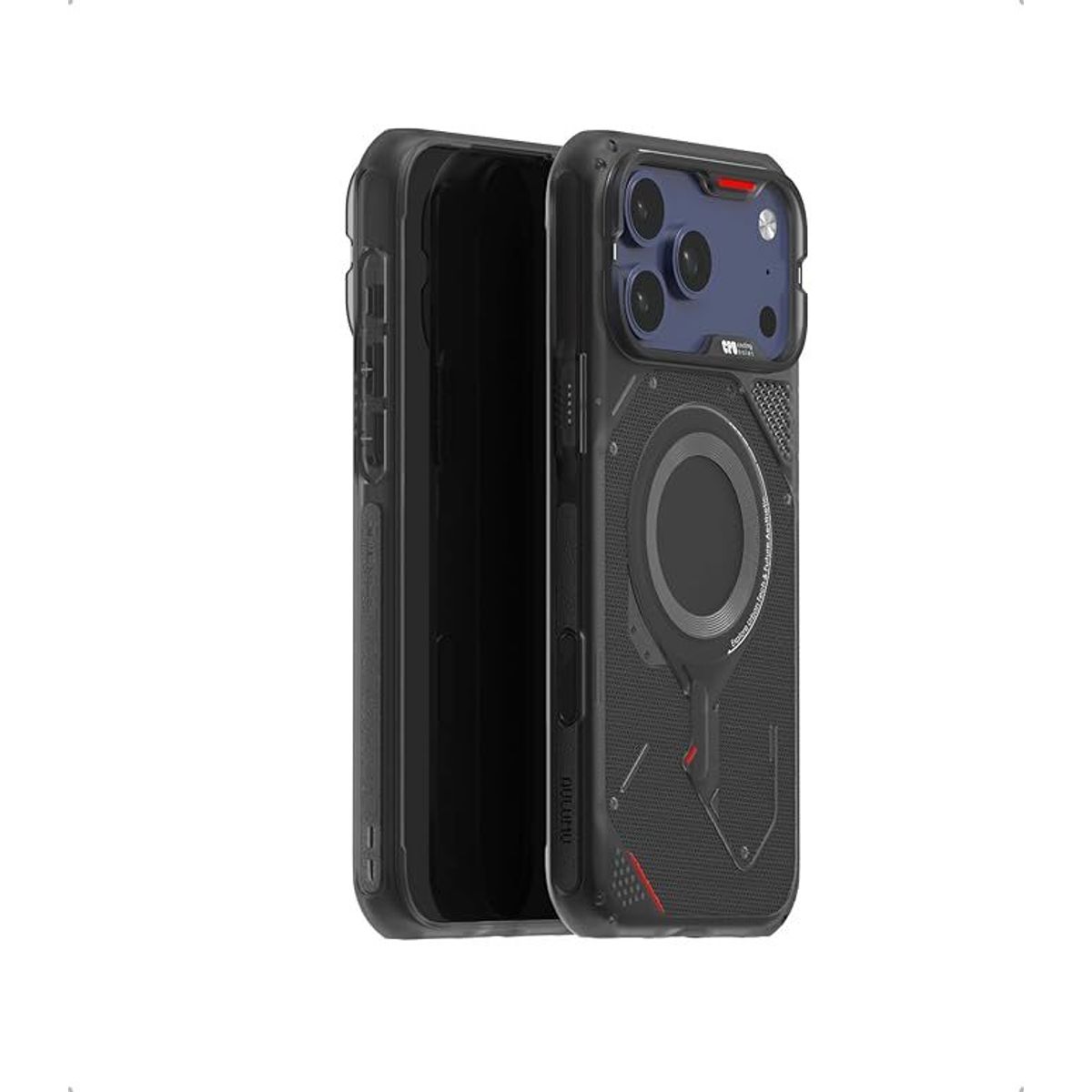 AULUMU - Case Futurista iPhone 17 Pro Aulumu Resistente Antideslizante MagSafe Negro