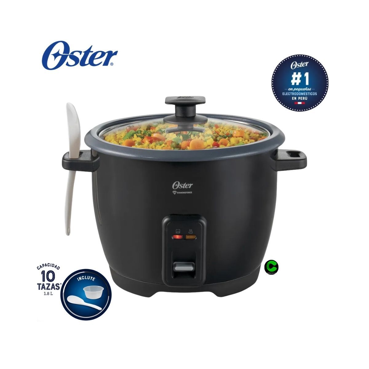 OSTER - Olla Arrocera Multiusos Oster 10 Tazas  CKSTRCB10DFBLK Diamondforce