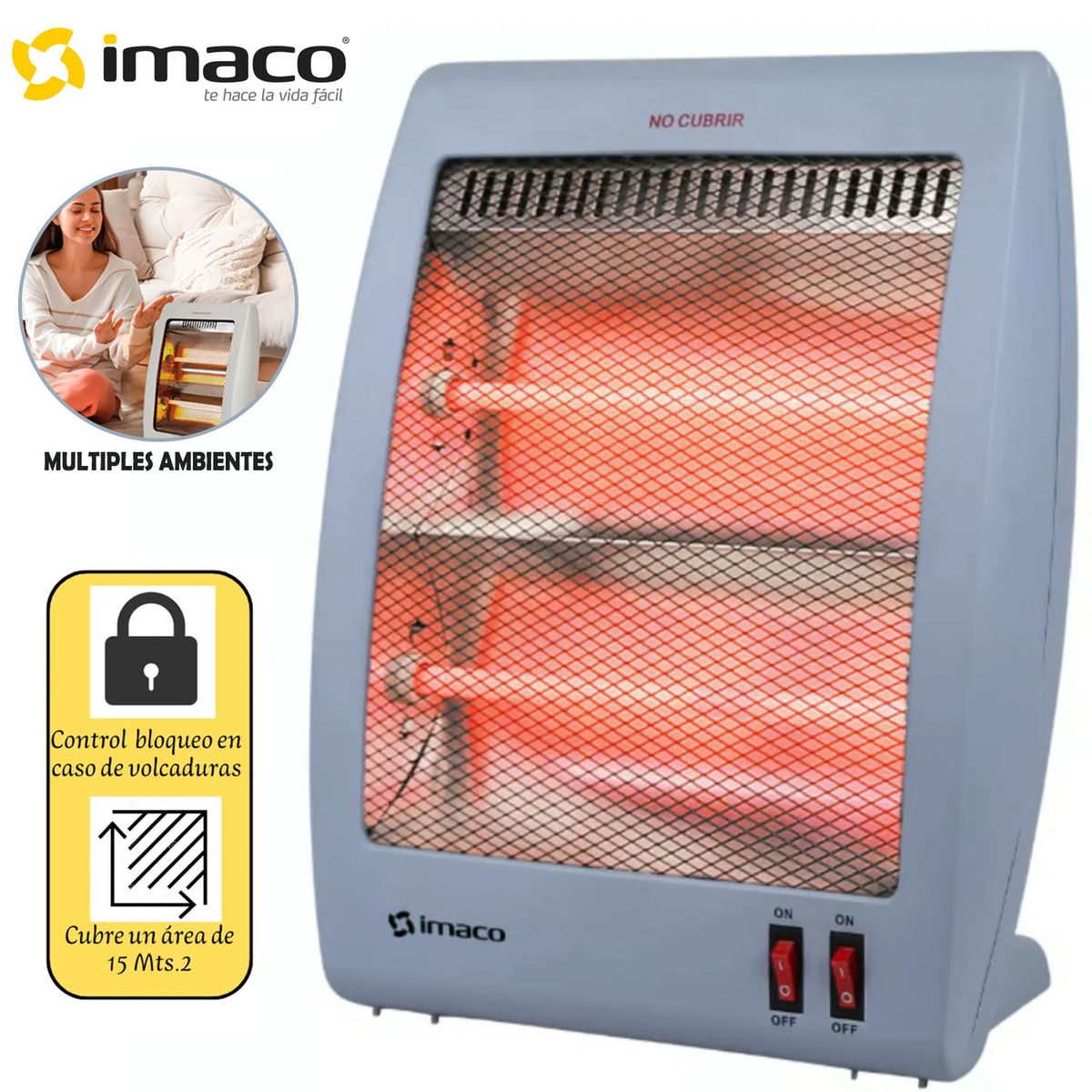 IMACO - Estufa De Cuarzo QH800 Gris
