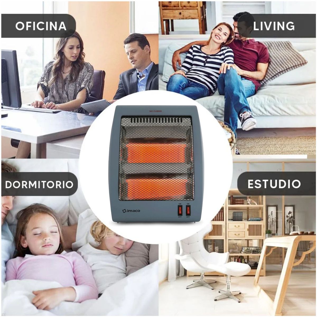 IMACO - Estufa De Cuarzo QH800 Gris