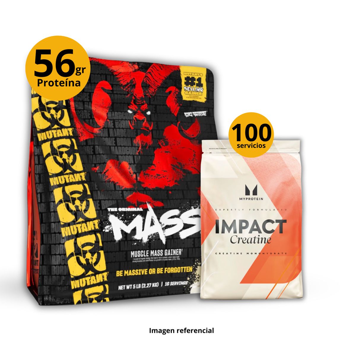 UNIVERSE NUTRITION - Ganador de masa Mutant mass 5lb Vainilla + Creatina Myprotein de 500gr + regalos