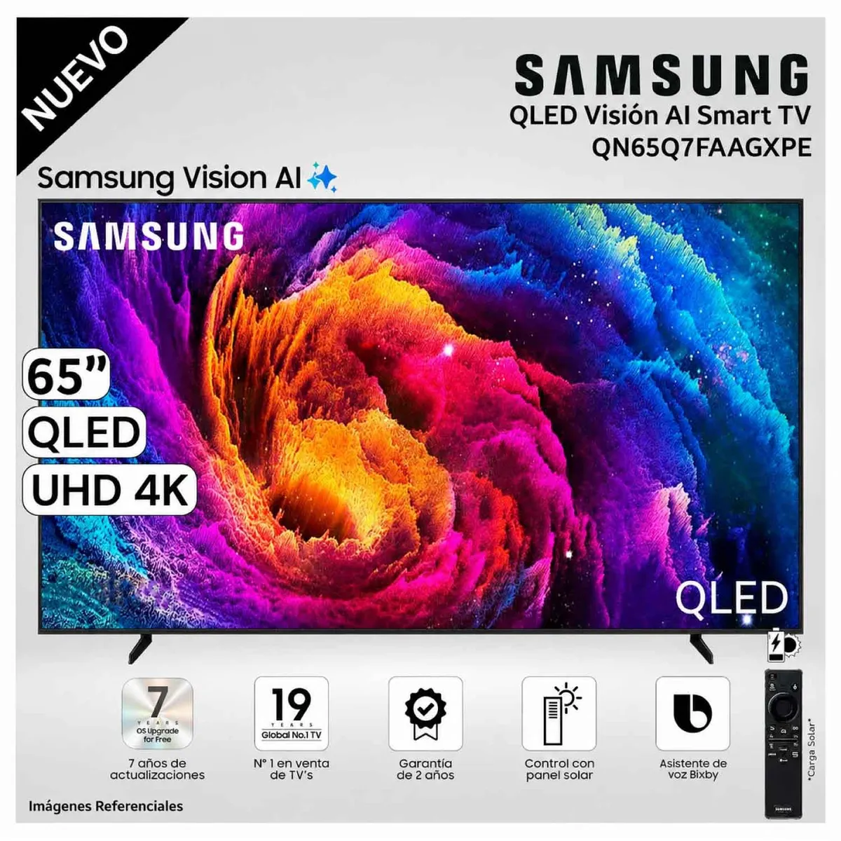 SAMSUNG - Televisor Samsung QLED 65" Visión AI Smart TV QN65Q7FAAGXPE - Nuevo 2025