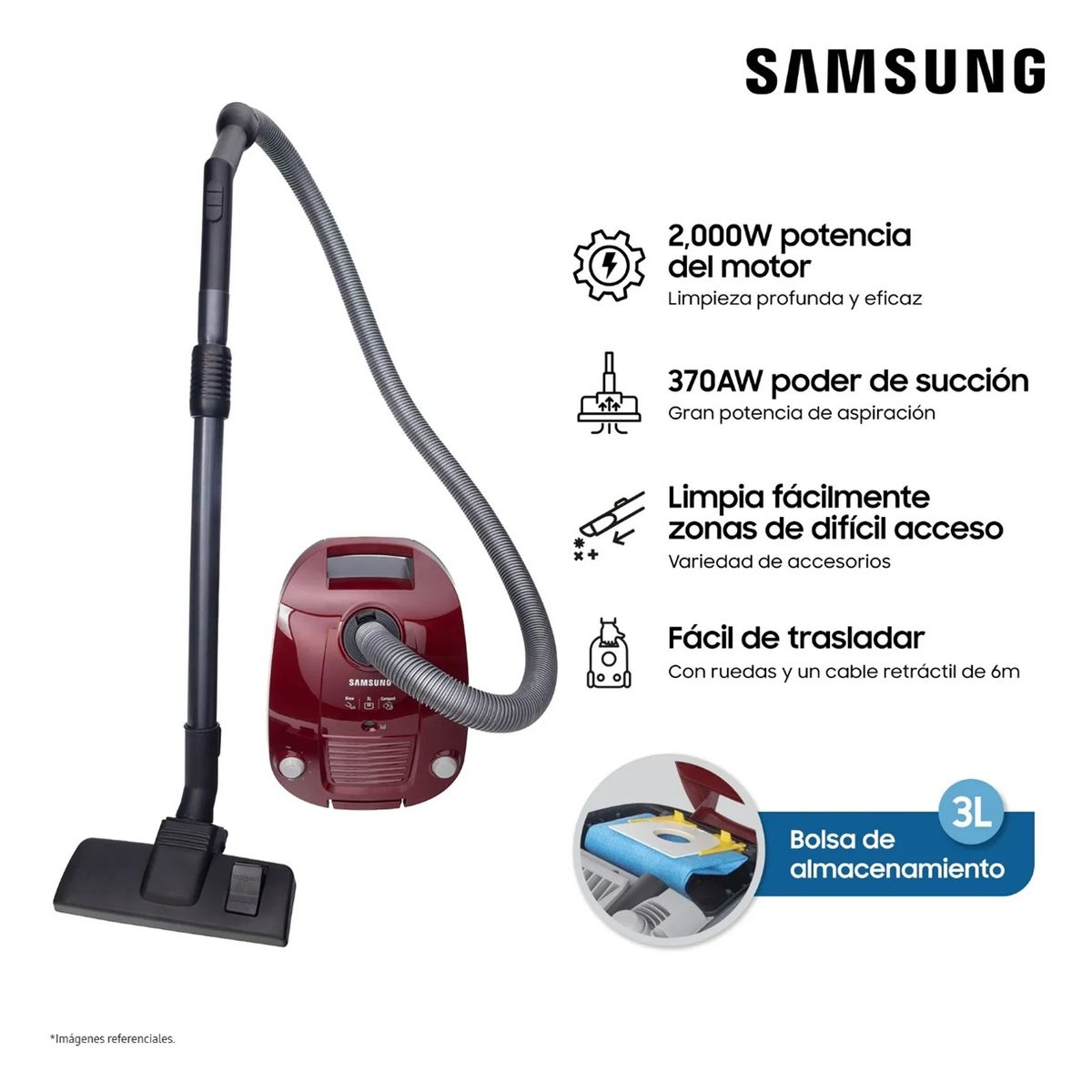 SAMSUNG - ASPIRADORA SAMSUNG DE ARRASTRE SC4190 2000W